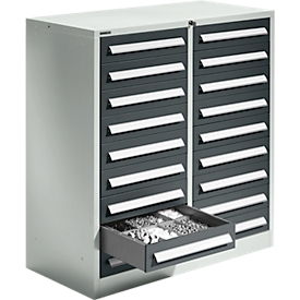 Schäfer Shop Select Armoire à tiroirs SF 180, 18 tiroirs, gris clair RAL 7035 gris anthracite RAL 7016