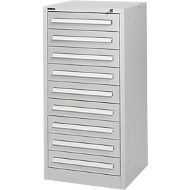 Schäfer Shop Select Armoire à tiroirs SF 90, 9 tiroirs, gris clair RAL 7035 gris clair RAL 7035