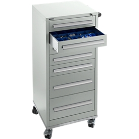 Schäfer Shop Select Armoire à tiroirs SFR 70, 7 tiroirs, avec roulettes, gris clair RAL 7035 gris clair RAL 7035