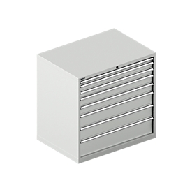 Schäfer Shop Select Armoire à tiroirs WSK 54-36, acier, 8 tiroirs, jusqu'à 75 kg, L 1023 x P 725 x H 1000 mm, gris clair / gris clair