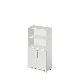 Schäfer Shop Select Armoire combinée Start Off, 4 HC, verrouillable, l. 800 x P 420 x H 1470 mm, bois, gris clair/gris clair 