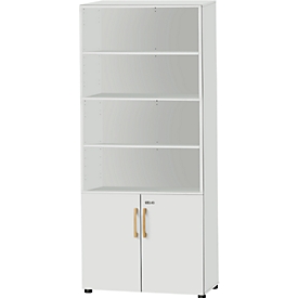 Schäfer Shop Select Armoire combinée Start Off Wood, 6 HC, verrouillable, L 800 x P 420 x H 2240 mm, bois, gris clair