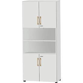 Schäfer Shop Select Armoire combinée Start Off Wood, 6 HC, verrouillable, L 800 x P 420 x H 2240 mm, bois, gris clair