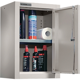 Schäfer Shop Select Armoire murale, à une porte, avec étagère intermédiaire, L 400 x P 320 x H 600 mm, acier, aluminium blanc/aluminium blanc