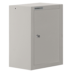 Schäfer Shop Select Armoire murale, à une porte, avec étagère intermédiaire, L 400 x P 320 x H 600 mm, acier, aluminium blanc/aluminium blanc