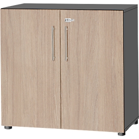 Schäfer Shop Select Armoire Start Off, 2 HC, verrouillable, l. 800 x P 420 x H 744 mm, bois, grahite/chêne