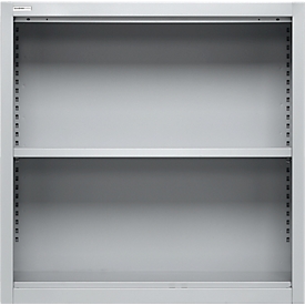 Schäfer Shop Select Aufsatzregal MS, 2 OH, B 800 x T 400 x H 800 mm, Stahlblech, Weißaluminium