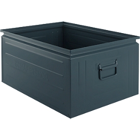 Schäfer Shop Select Bac gerbable série, 83 l, 250 kg, L 658 x l 459 x H 300 mm, acier, RAL 5008 (bleu gris)