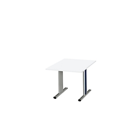 Schäfer Shop Select Besprechungstisch Planova Basic, Quadrat, T-Fuß, B 1000 x T 1000 x H 717 mm, weiß/weißaluminium RAL 9006