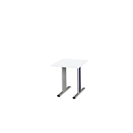 Schäfer Shop Select Besprechungstisch Planova Basic, Quadrat, T-Fuß, B 800 x T 800 x H 717 mm, weiß/weißaluminium RAL 9006
