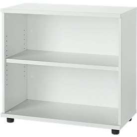 Schäfer Shop Select Bibliothèque étagères en bois, 2 étagères, L 800 mm x P 421 x H 750 mm, gris clair
