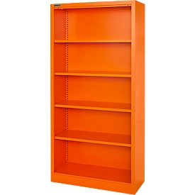 Schäfer Shop Select Bibliothèque étagères MS iCOLOUR, en acier, 5 HC, l. 950 x P 400 x H 1935 mm, orange RAL 2004