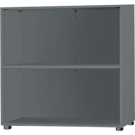 Schäfer Shop Select Bibliothèque étagères START OFF, panneau de particules, 2 HC, l. 800 x P 420 x H 726 mm, graphite