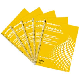 Schäfer Shop Select Bloc collège, format A4, 80 feuilles, 5 p., blanc