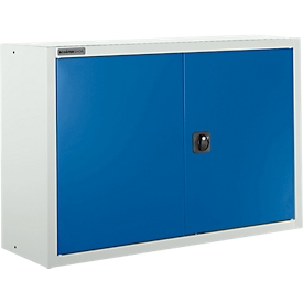 Schäfer Shop Select Bovenkast MS 8412i, B 1200 x D 400 x H 800 mm, 1 legbord, staal, lichtgrijs RAL 7035/gentiaan blauw RAL 5010
