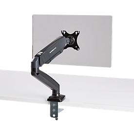 Schäfer Shop Select bras de moniteur MX8-112, pour 1 écran jusqu'à 32″ & jusqu'à 8 kg, inclinaison/pivotement/rotation, hauteur réglable, guide-câble, VESA, pince de table.