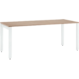 Schäfer Shop Select Bureau LOGIN, 4 pieds, L 1600 x P 800 x H 740 mm, chêne/blanc trafic