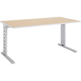 Schäfer Shop Select Bureau Moxxo IQ, rectangulaire, pieds en C, l. 1600 x P 800 x H 735 mm, coloris érable 