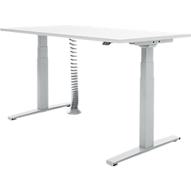 Bureau à hauteur réglable manivelle Luxor de 60 po à grande vitesse, gris  STANDUP-CF60-DW