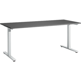 Schäfer Shop Select Bureau Start Off, pied-T, rectangulaire, acier/bois, l. 1800 x P 800 x H 735 mm, graphite 