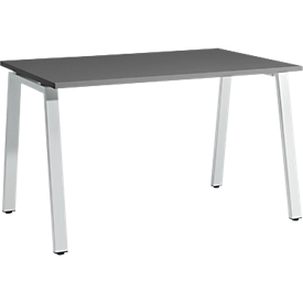 Schäfer Shop Select Bureau Start Off, pieds en A, rectangulaire, acier/bois, l. 1200 x P 800 x H 735 mm, graphite 