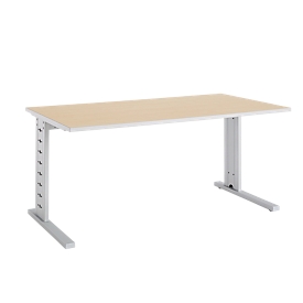 Schäfer Shop  Select Bureautafel Moxxo IQ, rechthoek, C-poot, B 1800 x D 800 x H 735 mm, esdoornpatroon 