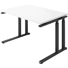 Schäfer Shop  Select Bureautafel SET UP, C-poot onderstel, 1200x800, wit/grafiet 