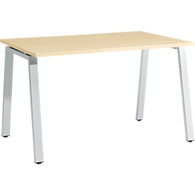 Schäfer Shop  Select Bureautafel Start Off, A-poot, rechthoek, staal/hout, B 1200 x D 800 x H 735 mm, esdoorn 