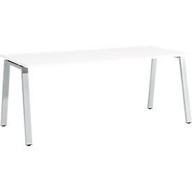 Schäfer Shop  Select Bureautafel Start Off, A-poot, rechthoek, staal/hout, B 1800 x D 800 x H 735 mm, wit 