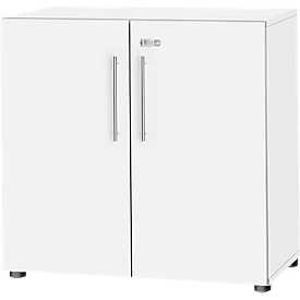 Schäfer Shop Select cabinet Start Off, 2 OH, lockable, W 800 x D 420 x H 788 mm, wood, white/white