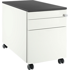 Schäfer Shop Select Caisson mobile 126, 3 tiroirs, avec gorge de préhension, blanc/graphite 