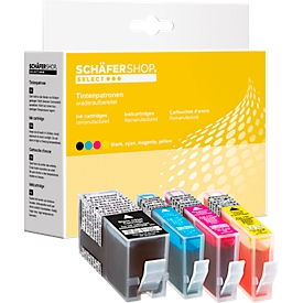 Schäfer Shop Select Cartouches d'encre, remplace HP 920XL (C2N92AE), Mixpack, noir, cyan, jaune, magenta