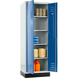 Schäfer Shop Select Casier à fournitures, 1800 x 630 x 500 mm, serrure à cylindre, gris clair/bleu gentiane