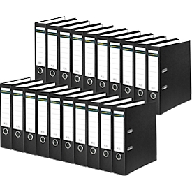 Schäfer Shop Select Classeur, DIN A4, largeur dos 80 mm, 20 pièces, polypropylène et papier recyclé, noir