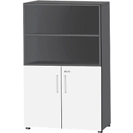 Schäfer Shop Select combination cabinet SET UP, 4 OH, W 800 x D 420 x H 1514 mm, graphite/white
