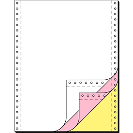 Schäfer Shop Select Computer-kettingpapier, LP, SD, roze + gele kopie, 3-voudig blanco, 600 stuks