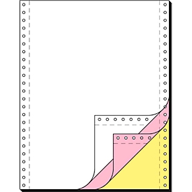 Schäfer Shop Select Computer-kettingpapier, LP, SD, roze + gele kopie, 3-voudig blanco, 600 stuks