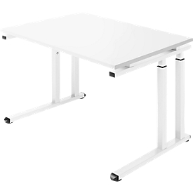 Schäfer Shop Select Escritorio SET UP, base de pata en C, 1200 x 800, blanco/blanco 