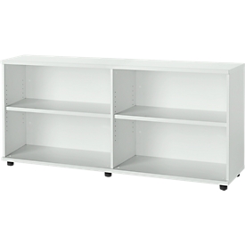 Schäfer Shop Select Estantería auxiliar, de madera, 2 estantes, An 1600 x P 421 x Al 750 mm, gris luminoso