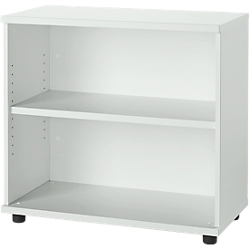 Schäfer Shop Select Estantería auxiliar, de madera, 2 estantes, An 800 x P 421 x Al 750 mm, gris luminoso