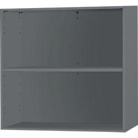 Schäfer Shop Select Estantería auxiliar/superior Start Up, comp. en altura con escritorio Start Up, 2 AA y 1 estante, An 800 x P 420 x Al 726 mm, grafito