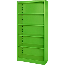 Schäfer Shop Select Estantería de acero MS iCOLOUR, 5 alturas de archivo, An 950 x P 400 x Al 1935 mm, verde manzana RAL 6018