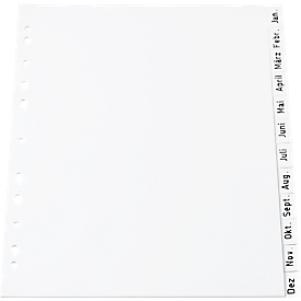 Schäfer Shop Select  Etiquetas para carpetas de PP, formato completo DIN A4, calendarios enero-diciembre (12 hojas), blanco