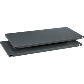 Schäfer Shop Select Fachboden MS, 2 Stück, B 800 x T 360 x H 25 mm, Stahl, RAL 7012 Basaltgrau