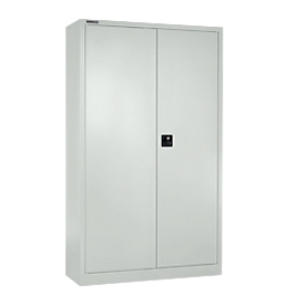 Schäfer Shop Select Flügeltürenschrank MS iCONOMY, Stahl, 5 Ordnerhöhen, B 800 x T 400 x H 1935 mm, weißaluminium RAL 9006