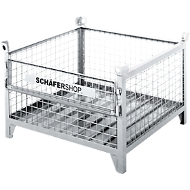Schäfer Shop Select gaascontainer, met halfvouwbare wand, B 1000 x D 800 x H 605 mm, thermisch verzinkt, draagvermogen tot 1000 kg