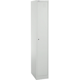Schäfer Shop Select Garderobenspind, 1 Abteil, 1-türig, 2 Einlegeböden, Kleiderstange, B 300 x T 457 x H 1800 mm, Qualitätsfeinblech, abschließbar