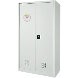 Schäfer Shop Select Gefahrstoffschrank, B 950 x T 500 x H 1585 mm, 1 Fachboden, 1 WHG‑Wanne, Sicherheitsfach Typ 30, lichtgrau