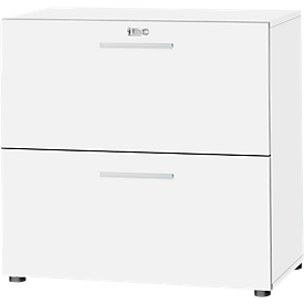 Schäfer Shop Select Hängeregistraturschrank SET UP, 2 HR-Schübe, abschließbar, B 800 x T 420 x H 744 mm, weiß/weiß 