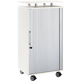 Schäfer Shop Select Hochcontainer, mit Rollen, abschliessbar, B 600 x T 420 x H 1178 mm, weiss
